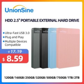 UnionSine HDD 2,5 "2/6 Uds disco duro externo portátil 250GB/500GB/1TB