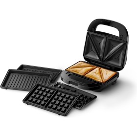 Sandwichera Philips Serie 5000-3 juegos de platos para paninis, sándwiches y gofres, placas antiadherentes para parrilla, cortar