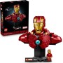LEGO Marvel Busto de Iron Man MK4 - Maqueta para Adultos de Superhéroe con Minifigura de Tony Stark, Cañones de Hombros y Cabeza