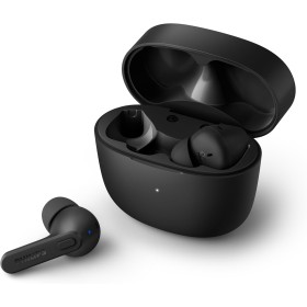 PHILIPS TAT2206BK/00 Auriculares Bluetooth con Micrófono/Resistentes a Salpicaduras y Sudor, 18h de Reproducción, Ajuste