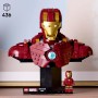 LEGO Marvel Busto de Iron Man MK4 - Maqueta para Adultos de Superhéroe con Minifigura de Tony Stark, Cañones de Hombros y Cabeza