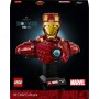 LEGO Marvel Busto de Iron Man MK4 - Maqueta para Adultos de Superhéroe con Minifigura de Tony Stark, Cañones de Hombros y Cabeza