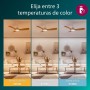Philips Ventilador de techo Olas, 3 aspas 42´, luz LED de 24W, motor DC, rango de temperatura de color (3000K-4300K-6500K) con