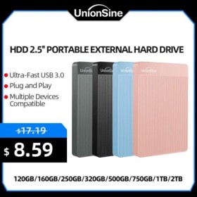 UnionSine Hdd externo 2,5 "disco duro externo portátil 1tb/320gb/500gb