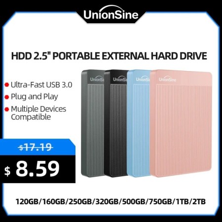 UnionSine Hdd externo 2,5 "disco duro externo portátil 1tb/320gb/500gb