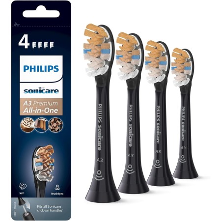 Philips Sonicare A3 Premium All-in-One, cabezales de cepillado de repuesto originales, negro, paquete de 6, HX9096/88