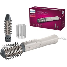 Philips Moldeador de Pelo Serie 7000, Iónico, 1000w de Potencia, 2 accesorios, Cerdas Naturales, BHA710/00, Blanco