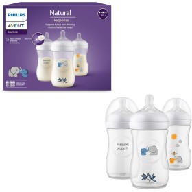 Philips Avent Natural Response, set de regalo para bebés: 3 biberones Natural Response de 260 ml con tetinas T3 (para bebés de 1