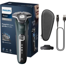 Philips Serie 5000 Afeitadora Eléctrica Hombre, Máquina de Afeitar Barba con Recortadora, 45 cuchillas, Cuida la piel, 60min de