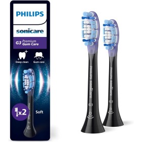 Philips Sonicare G3 Premium Gum Care, cabezales de cepillo dental de repuesto originales, negro, paquete de 2, HX9052/88