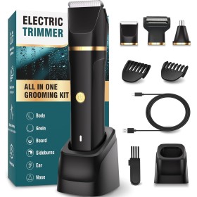Afeitadora Corporal Masculina, 3 en 1 Depiladora Corporal Hombre, Maquina Depilar Hombre para Axilas, Pecho y Pierna, Base