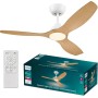 Philips Ventilador de techo Olas, 3 aspas 52´, luz LED de 24W, motor DC, temperatura de color regulable (3000K-4300K-6500K),