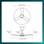 Philips Ventilador de techo Olas, 3 aspas 52´, luz LED de 24W, motor DC, temperatura de color regulable (3000K-4300K-6500K),