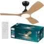 Philips Ventilador de techo Olas, 3 aspas 52´, luz LED de 24W, motor DC, temperatura de color regulable (3000K-4300K-6500K),