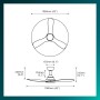 Philips Ventilador de techo Olas, 3 aspas 52´, luz LED de 24W, motor DC, temperatura de color regulable (3000K-4300K-6500K),