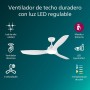 Philips Ventilador de techo con Led, 3 aspas fijas 52" (diametro 136cm), luz LED 28 W, motor DC silencioso, 3 temperaturas de