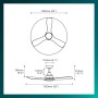 Philips Ventilador de techo con Led, 3 aspas fijas 52" (diametro 136cm), luz LED 28 W, motor DC silencioso, 3 temperaturas de