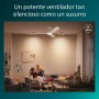 Philips Ventilador de techo con Led, 3 aspas fijas 52" (diametro 136cm), luz LED 28 W, motor DC silencioso, 3 temperaturas de