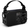 Philips TAR1609: radio portátil FM/AM con batería interna recargable, pilas AAA y manivela de soporte, energía solar, luz LED y