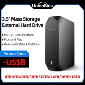 UnionSine 4TB 10TB 12TB 16TB 18TB 3,5 "USB 3.2Gen disco duro externo H