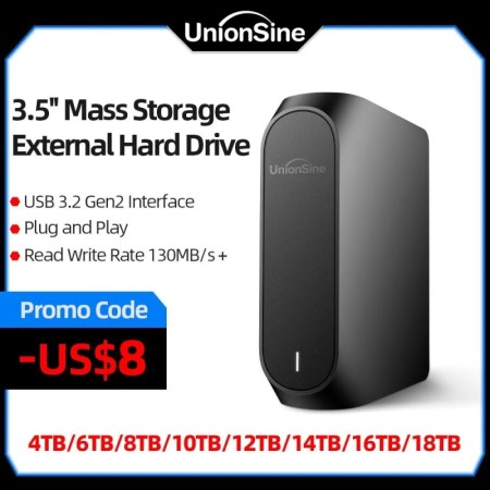 UnionSine 4TB 10TB 12TB 16TB 18TB 3,5 "USB 3.2Gen disco duro externo H