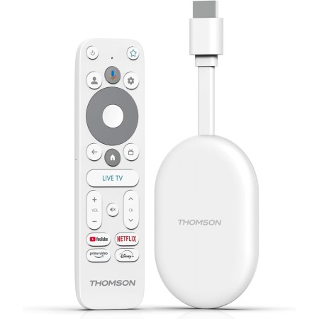 THOMSON Google TV Streaming Box 240, 4K UHD, Google Assistant, Google Cast, Wi-Fi, Bluetooth 5.0, HDMI 2.1, Dolby Atmos, Dolby