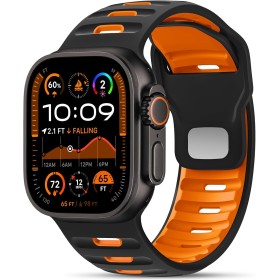 Higgs Silicona Correa Compatible con Correa Apple Watch 44mm Ultra/Ultra 2 49mm 46mm 45mm 42mm Hombre, Pulsera Suave Silicona