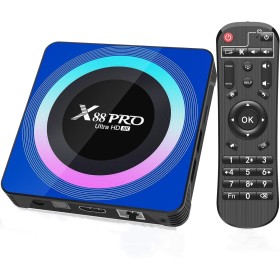 Android 13.0 TV Box, Box TV with 4GB RAM 64GB ROM RK3528 Quad-Core 64bit Cortex-A53 Mali 450 MP2 GPU Supporto 2.4G / 5.0G Dual