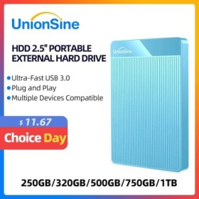 UnionSine HDD Disco duro externo portátil de 2,5 pulgadas 320gb/500gb/