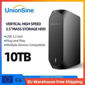 UnionSine 10TB 3,5 "HDD USB 3,2 Gen2 disco duro externo Compatible con