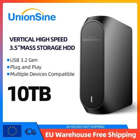 UnionSine 10TB 3,5 "HDD USB 3,2 Gen2 disco duro externo Compatible con