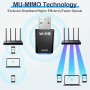 Adaptador WiFi USB para PC, AX900 Receptor WiFi 6 USB Doble Banda 5GHz 2.4GHz Dongle Antena Compatible con Windows 11/10/7
