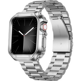 BINLUN Correa de Metal Compatible con Apple Watch 38mm 40mm 41mm 42mm 44mm 45mm 46mm 49mm Correa de Acero Inoxidable con Funda
