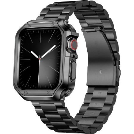 BINLUN Correa de Metal Compatible con Apple Watch 38mm 40mm 41mm 42mm 44mm 45mm 46mm 49mm Correa de Acero Inoxidable con Funda