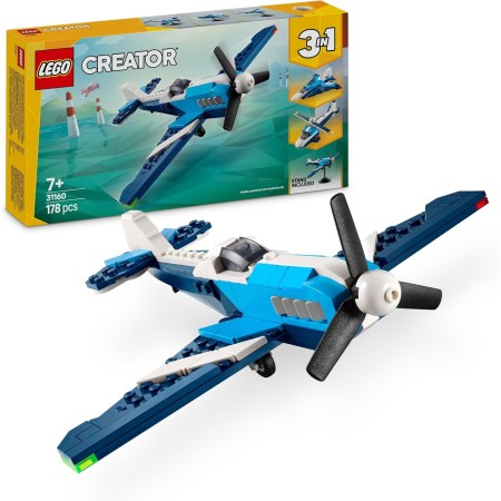 LEGO Creator 3 en 1 Aeronave: Avión de Carreras Transformable en Reactor o Helicóptero de Juguete, Juego de Construcción y