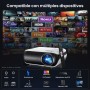 Google TV Official Smart Mini Proyector 4K, HAPPRUN 1000 ANSI 1080P Full HD Proyector con Dolby Audio, WiFi6 Bluetooth5.2