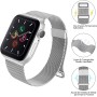 Hanama Correa Compatible con Apple Watch Correa 38mm 40mm 41mm 42mm 44mm 45mm 49mm, Pulseras de Repuesto de Metal de Acero
