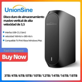 UnionSine 4TB 8TB 10TB 12TB 16TB 18TB 3,5 "USB 3.2Gen disco duro exter