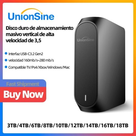 UnionSine 4TB 8TB 10TB 12TB 16TB 18TB 3,5 "USB 3.2Gen disco duro exter
