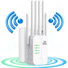 Amplificador de Señal WiFi,Repetidor WiFi,6 Antenas,2 Puertos LAN,WiFi Extender,Modo Repetidor/Router/Ap,Repetidor de Señal WiFi