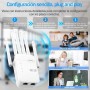 Repetidor WiFi,2025 Potente Amplificador WiFi,Amplificador señal WiFi,Repetidor WiFi Largo Alcance,6 Antenas,2 Puertos