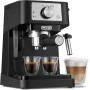 De'Longhi Stilosa Premium EC260.BK - Cafetera de bomba con 15 bares de presión, 1100 W, 1L, color negro y plata