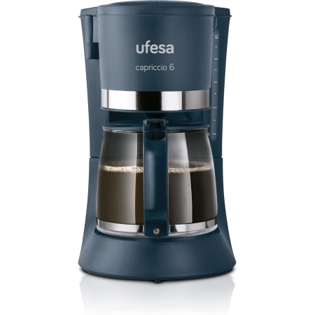 Ufesa Capriccio Cafetera de Goteo 12, Jarra 1.2L, 12 Tazas, 680W, Filtro Permanente, Placa Calefactora Antiadherente, Sistema