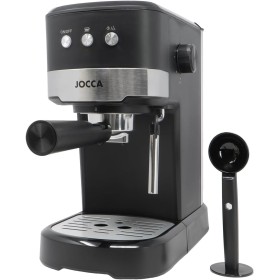 Jocca - Cafetera Expresso 20 Bares con Vaporizador, 1100W, Deposito 1.25L Desmontable, Metal, Negro