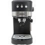 Jocca - Cafetera Expresso 20 Bares con Vaporizador, 1100W, Deposito 1.25L Desmontable, Metal, Negro