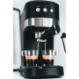 Jocca - Cafetera Expresso 20 Bares con Vaporizador, 1100W, Deposito 1.25L Desmontable, Metal, Negro