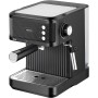 Jocca - Cafetera Expresso 20 Bares con Vaporizador, 1100W, Deposito 1.25L Desmontable, Metal, Negro