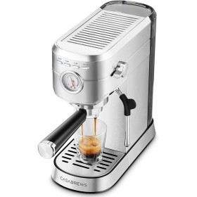 CASABREWS Cafetera Expresso y Capuccino, 20 Bares Café Expreso Manual con Manómetro, Barista Cafetera Cafe Molido, Depósito
