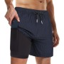 Suwangi Bañadores Hombre con Forro Compresión Pantalones Cortos de Natación Secado Rápido Shorts de Baño Bañadores de Surf