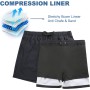 Suwangi Bañadores Hombre con Forro Compresión Pantalones Cortos de Natación Secado Rápido Shorts de Baño Bañadores de Surf